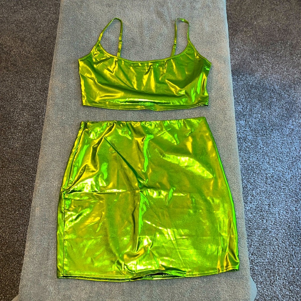 Green Top and Skirt Set